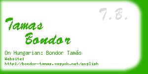 tamas bondor business card