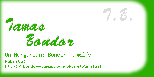 tamas bondor business card